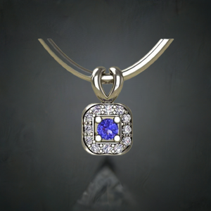 1 Birthstone Mothers Pendant with Diamonds Around by Christopher Michael