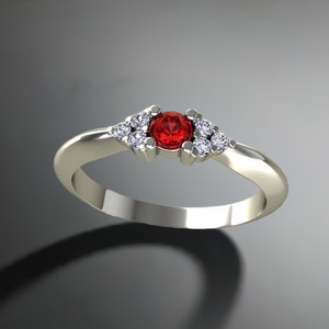 1 Birthstone Mothers Ring With .06 carats of Fine Diamonds by Christopher Michael