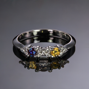 2 Birthstone Mothers Ring With .11 carats of Fine  Diamonds by Christopher Michael