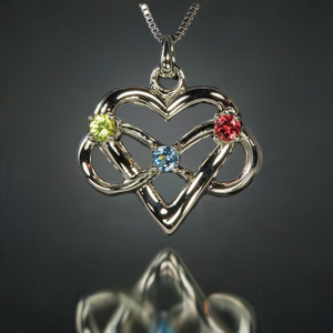 3 Stone Infinity Mother's Pendant Christopher Michael Design