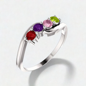 4 Stone Bypass Mothers Ring 3mm Birthstones*