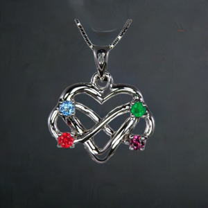 4 Stone Infinity Mother's Pendant Christopher Michael Design