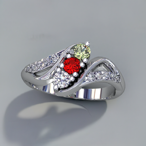 Christopher Michael Designed Twist Mothers Ring With Fine Cut Diamonds