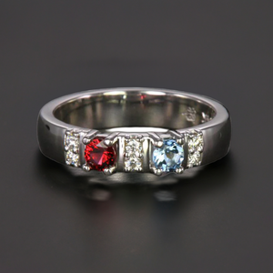 Our Most Popular Mothers ring with Two Larger 3.5 mm Gems by Christopher Michael