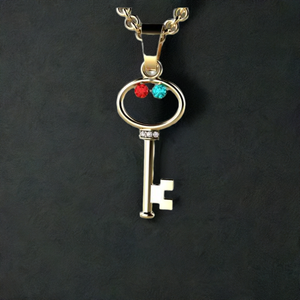 Key To My Heart Mother's Pendant with Two Birthstones