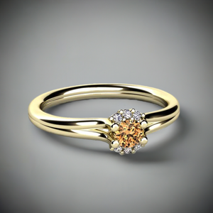 Mother's Ring With Fine Diamond and One Natural Birthstones designed by Christopher Michael