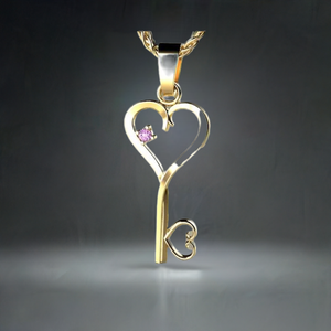 One Birthstone Key To Hearts Mothers Pendant Christopher Michael Design