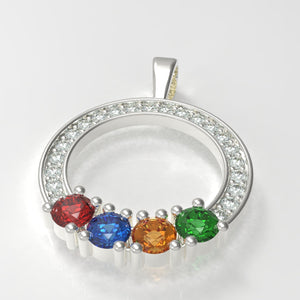 Circle of Love Pendant with 4 Birthstones