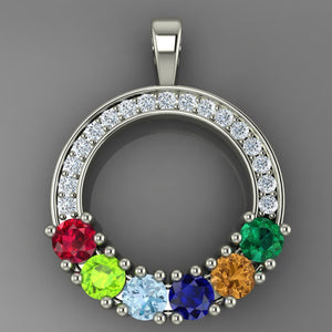 Circle of Love Pendant with 6 Birthstones