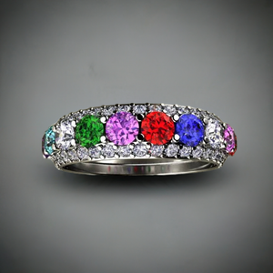 Ten Birthstone Mothers Ring by Christopher Michael