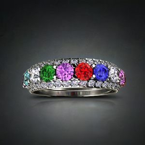 Twelve Birthstone Mothers Ring by Christopher Michael