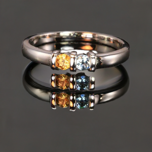 Two Birthstone Channel Set Mothers Ring