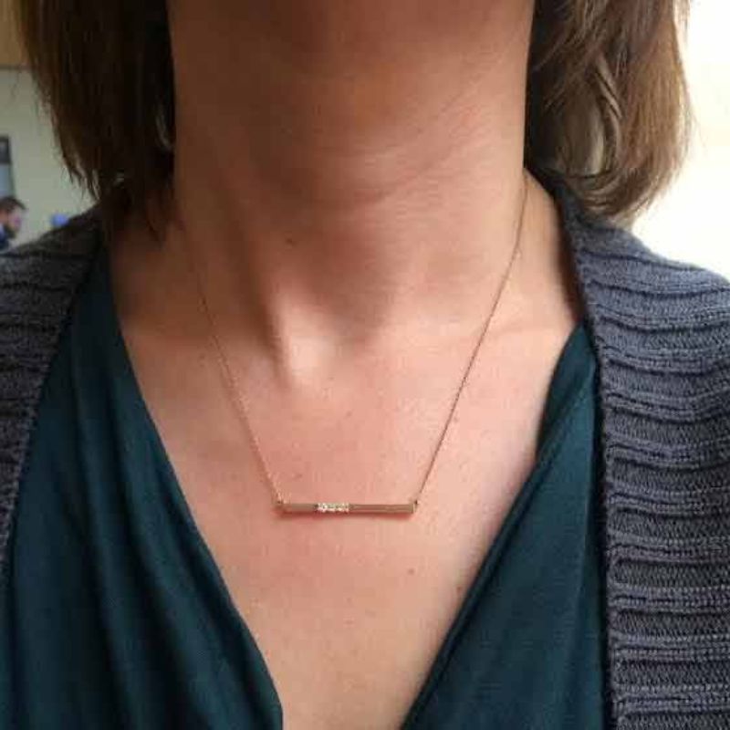 Bar Necklace for Mom 1 Birthstone MothersFamilyRings