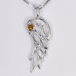 Angel Wing Birthstone Pendant