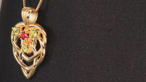 Celtic Mothers Birthstone Pendant 4 Stone Christopher Michael Design