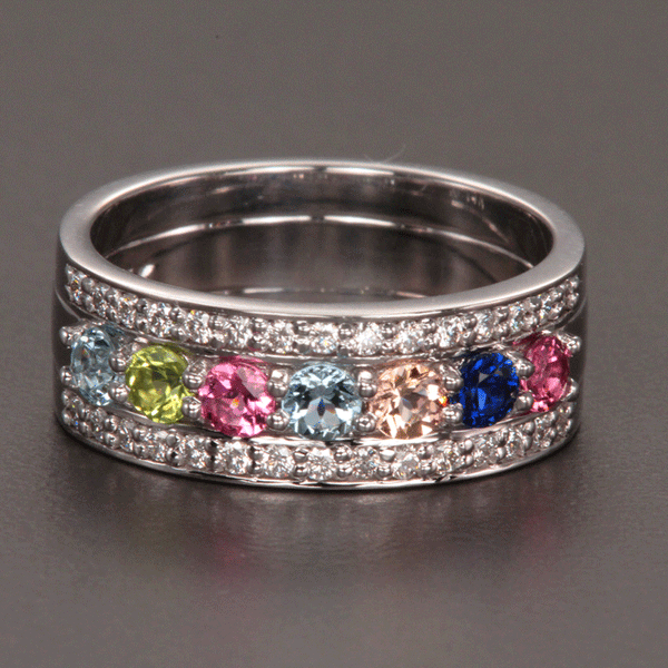 Custom 7 Stone Mother's Rings & Family Rings - MothersFamilyRings.com