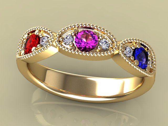 Ring Blossom Trendy Birthstone 14 Karat Gold Ring